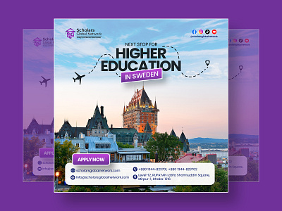 Study Abroad Social Media Post Design banner banner ad banner ads branding education education banner education social media post facebook ads instagram post instagram stories social media social media banner social media campaign social media design social media marketing social media pack social media post social media templates study banner travel poster
