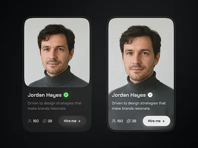 Profile card UI 3d animation branding design graphic design illustration logo motion graphics product design typography ui ux vector