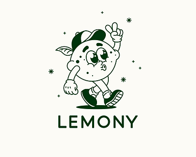 Lemony Mascot logo branding character design illustration lemon logo mascot walking