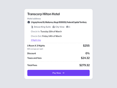 Reservation Details booking cards payment summary reservation details ui