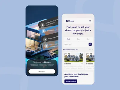 Real Estate App app design app ui figma ios mobile app real estate app ui ux