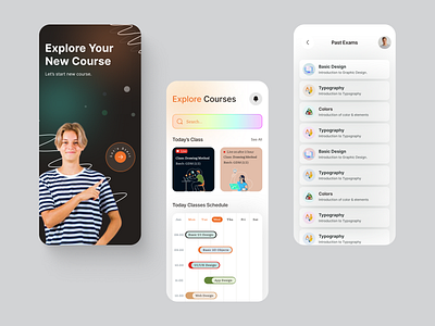 E-learning App Design Concept app app design course design e learning e learning app education education app interface minimal mobile mobile app mobile app design mobile ui shop app study ui uiux