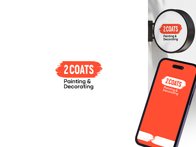 Painting company logo design branding brush color corporate decorating design graphic design icon identity illustration lettering logo logotype paint painting red white