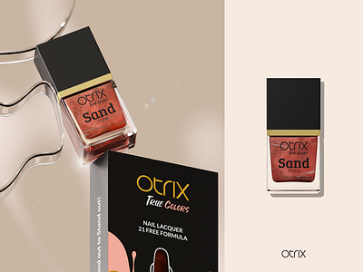 Otrix Sand Shine - Nail Lacquer - 3d rendering 3d 3drendering aboxagency cosmetics design metallic nail lacquer otrix product design sand