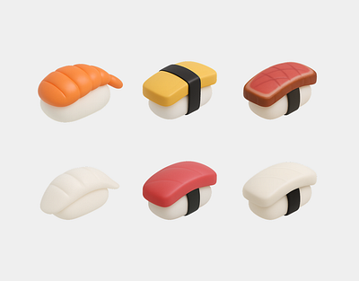 GRAFFIN Japanese Sushi 3D Icon Pack 3d graphic design nigiri