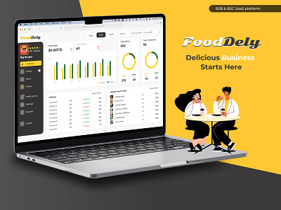 FoodDely - Restaurant (B2B, B2C SaaS platform) app app design design desktop app desktop design doordash ecommerce food foodapp foodtech restaurant uber eats ui uidesign uiux ux visual visual design