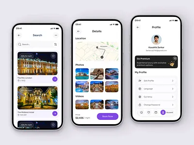 Hotel Booking App android booking booking app destination flight booking app hotel app hotel booking hotel booking app ui hotel booking website mobile ui property booking uiux resort booking app design short term rental app concept stay booking app ui design vacation home rental app