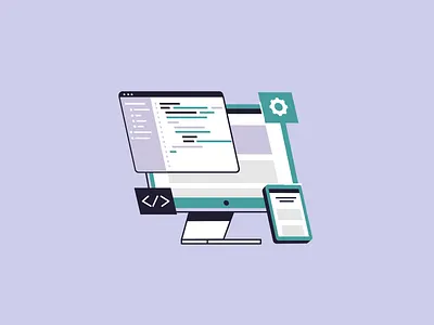 Debugging Process Flat illustrations app developments branding code design developments error graphic design illustration programming simple tech vector web web developments