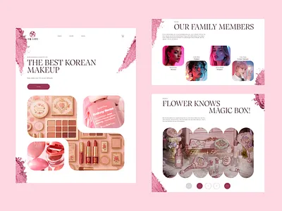 Prototype: landing page of the cosmetics store app branding design graphic design illustration logo typography ui ux vector