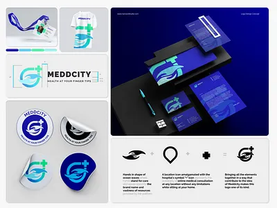 Meddcity's Logo & brand design adobe illustrator brand identity brand strategy branding design design system graphic design health tech healthcare startup logo logo design print design vector