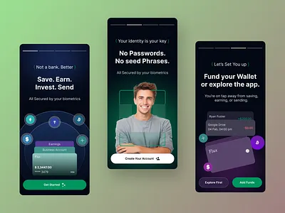 Fintech App UI app design digital wallat fintech typography ui ux