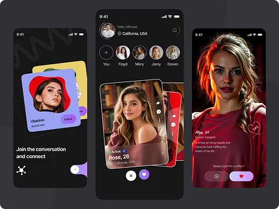 AI-powered Social Media Mobile App bloger communication feed influencer interface ios mobile app mobile design profile reels saas shorts social social network socialmedia startup tiktok user experience user interface
