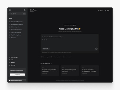 AI chatbot conversation UI design
