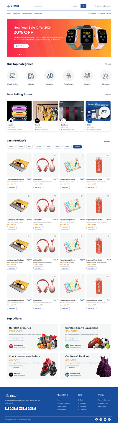 Online Shopping Website Landing Page branding design ecommerce website landing page design online ecommerce ui landing page