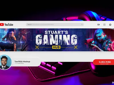 Gaming YouTube Banner Design banner banner design channel channel art cover gaming banner gaming youtube header social media youtube youtube banner youtube banner design