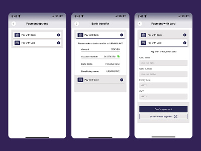 Urban Cave: Mobile Payment Page app app design branding dashboard design inventory landing page mobile mobile app mobile app design mobile web design research ui uiux ux web app web app design web design