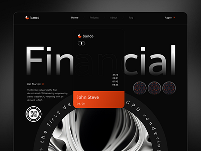 Banco - Digital Bank Card Landing Page Website bank app bank card banking app banking landing page clean design digital banking finance app finance landing page financial landing page fintech landing page mobile banking modern uiux web design website website design