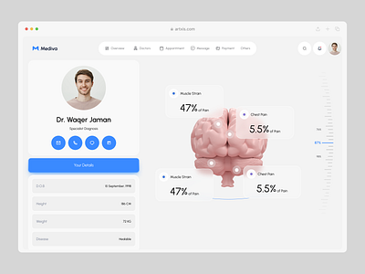Mediva -Doctor Profile Design artxis dashboard design doctor doctor dashboard doctor profile healthcare healthcare dashboard medical dashboard medical services modern design product design telemedicine ui design ux design web design