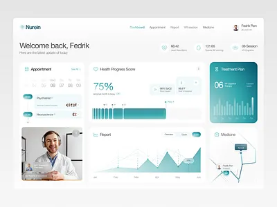 Minimal Dashboard UI Design for Healthcare and Telemedicine dashboard design dashboard ui data visualization healthcare healthcare dashboard healthcare ux healthtech healthtech dashboard medical dashboard medical dashboard ui medtech patient care telehealth telemedicine ui ui design ui ux ui ux design ux ux design