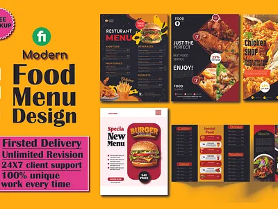 Food Menu design | Restauran Food menu | Menu design |Food flyer bi fold design brochure desin flyer design food design food flyer food menu food menu design graphic design menu design restaurant flyer