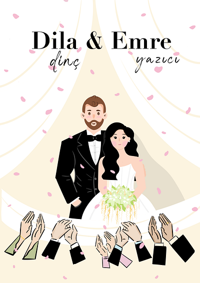 Endless art bride character digitalart flower illustration pink wedding