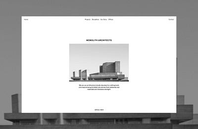 Architecture Web Design - Hero section, Editorial Design architecture website clean website design editorial figma hero section minimal website responsive design simple website swiss design typography ui ux web design webflow white spave