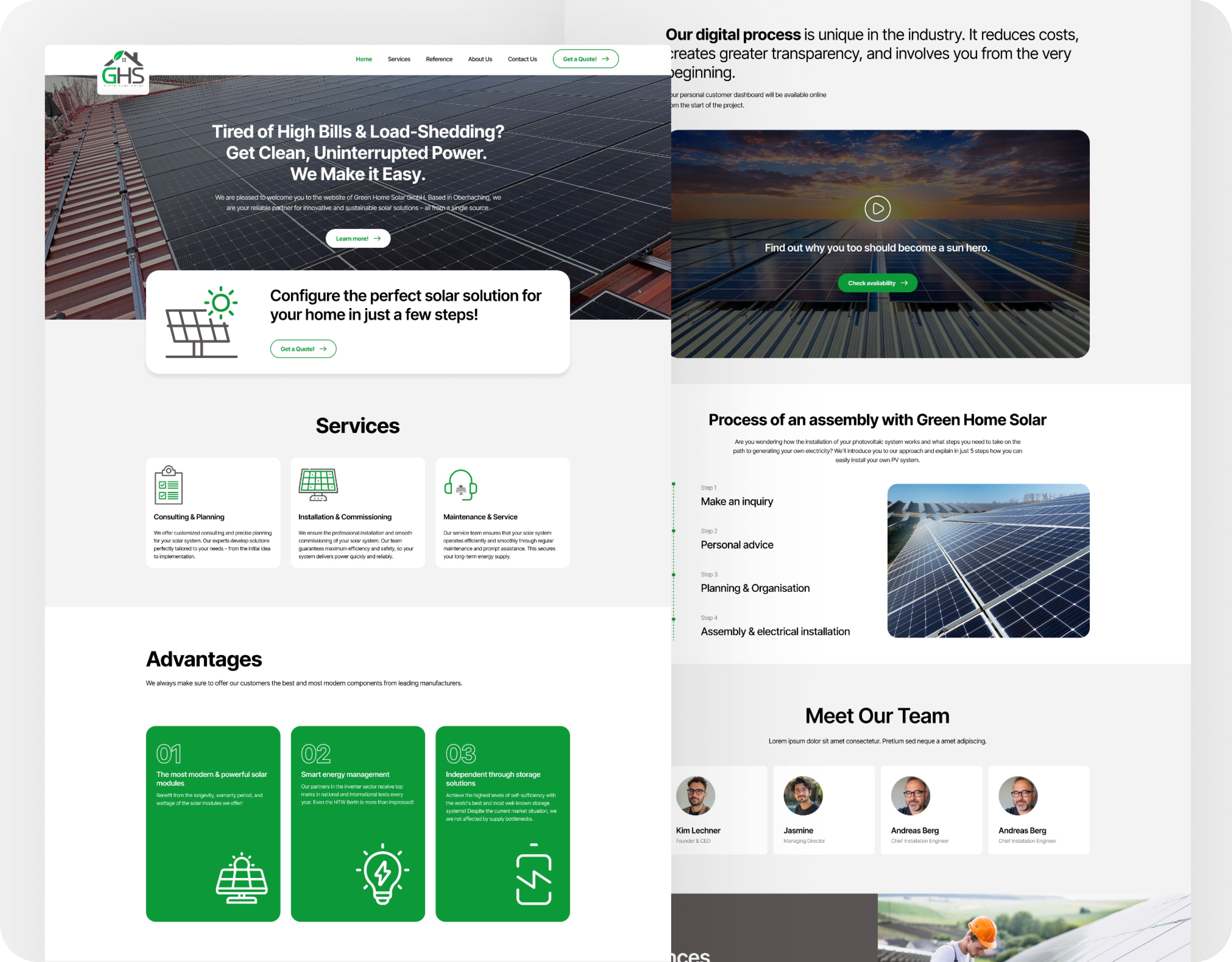 🌞 Green Home Solar – Website Redesign Project green energy web design solar company solar dashboard solar energy solar energy website solar landing solar power website solar web landing page solar website uiux user interface userinterface uxdesign webdesign webredesign websitedesign
