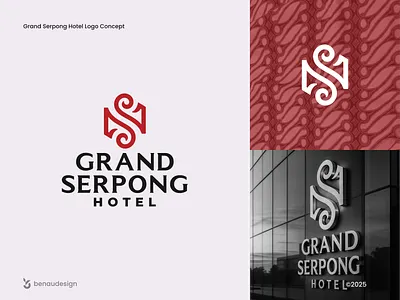 Grand Serpong Hotel Logo Concept 4 star hotel bali batik clean combination mark comfortable friendly graphic design gs hotel indonesia local logo luxury modern monogram professional simple timeless wedding hotel