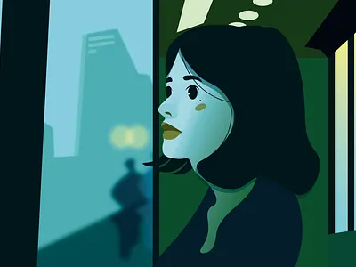 Nostalgia azul blue design green illustration iluminación ilumination ilustrator sentimientos vector verde vipes