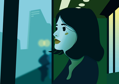 Nostalgia azul blue design green illustration iluminación ilumination ilustrator sentimientos vector verde vipes