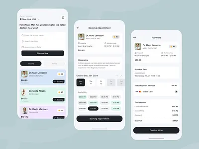 Doctor Appointment Booking App app design app ui figma ios mobile ui ui design ui ux