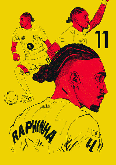 Raphinha - FC Barcelona - Sketch character fc barcelona football players football sketch illustrated football player illustration illustrator people portrait portrait illustration procreate raphinha soccer soccer player