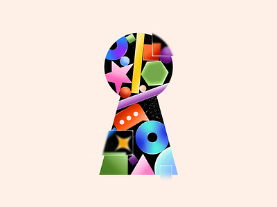 Keyhole brightness flat flat illustration glass illustration illustrator keyhole neogeo simple ui