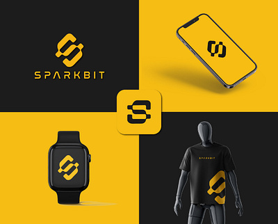 Sparkbit – Innovative Digital Logo Design branding graphic design logo s letter logo s logo s logo design