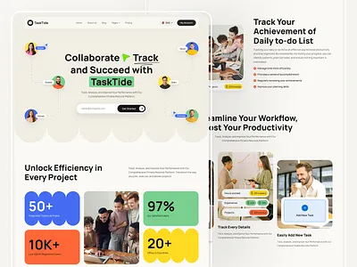 Task management Website ai ai powered colorful design landing page saas saas website task task management web web design website