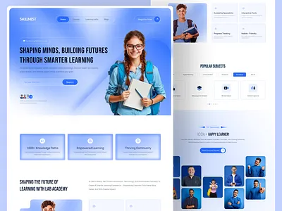 Educational Landing Page / Website Design b2b clean collage collage website course website educated educational educational landing page educational website it education landing page learning learning app modern online school study teaching uiux university website website