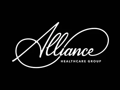 Signature Logo - Alliance HealthCare Group branding branding kit business logo company logo custom typography graphic design hand lettering healthcare logo lettering logo logo design logotype signature signature logo text logo typography logo