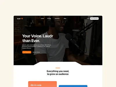 Laudr Landing Page design logo