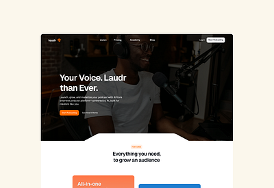 Laudr Landing Page design logo
