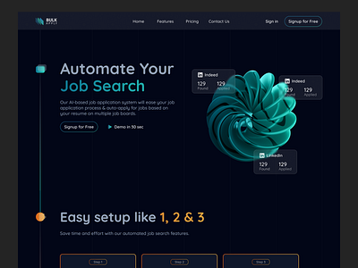 BulkApply - Website Redesign Work job automation job portal ai web app job portal landing page job portal website job search app landing page redesign saas landing page saas website website redesign