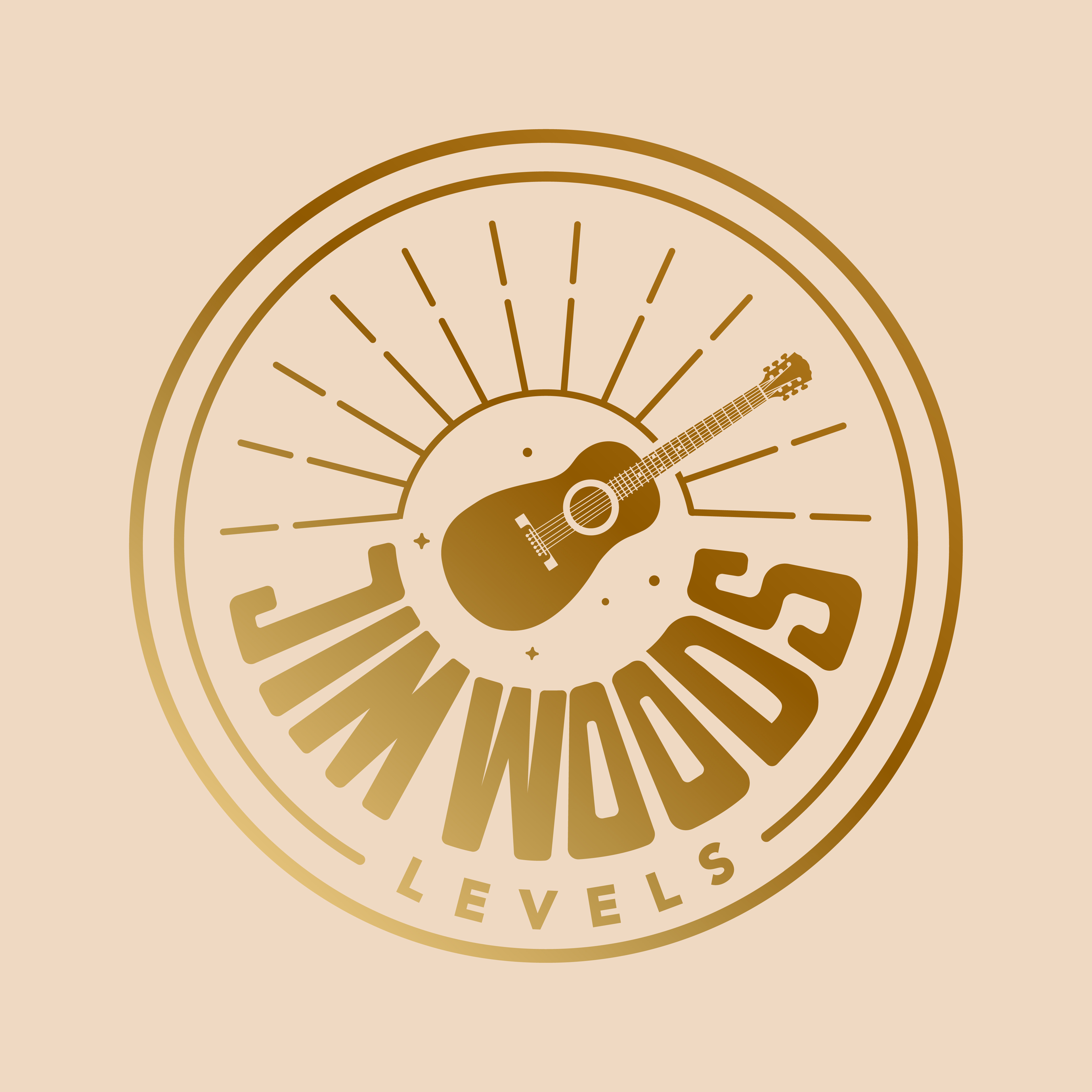 Musician Logo - Jim Woods Levels business logo circle logo custom logo graphic design guitar hand lettering hand made logo lettering logo logodesign music artist music logo music production logo musician logo record label rock band logo