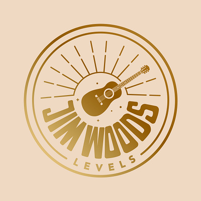 Musician Logo - Jim Woods Levels business logo circle logo custom logo graphic design guitar hand lettering hand made logo lettering logo logodesign music artist music logo music production logo musician logo record label rock band logo