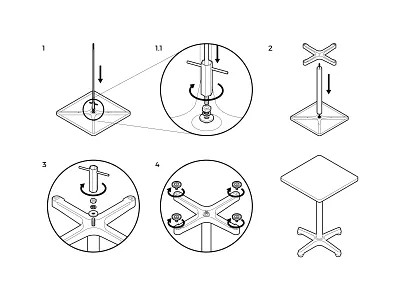 Instruction redesign assembly instruction illustration instruction instructional design technical illustration user manual vector