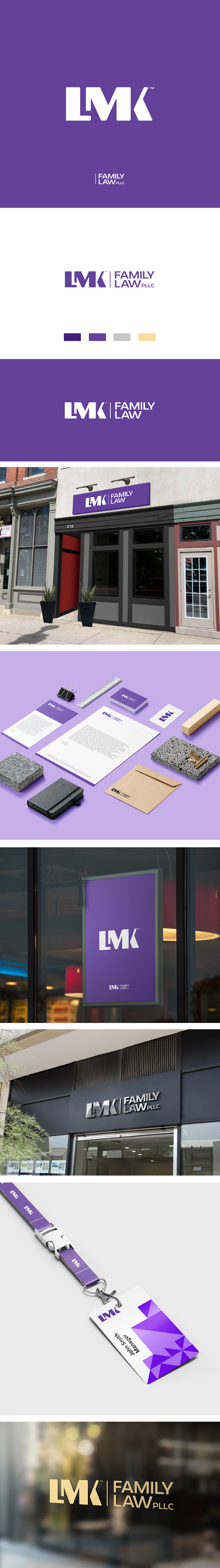 LMK Family Law attorney family law lawyer lettermark modern purple