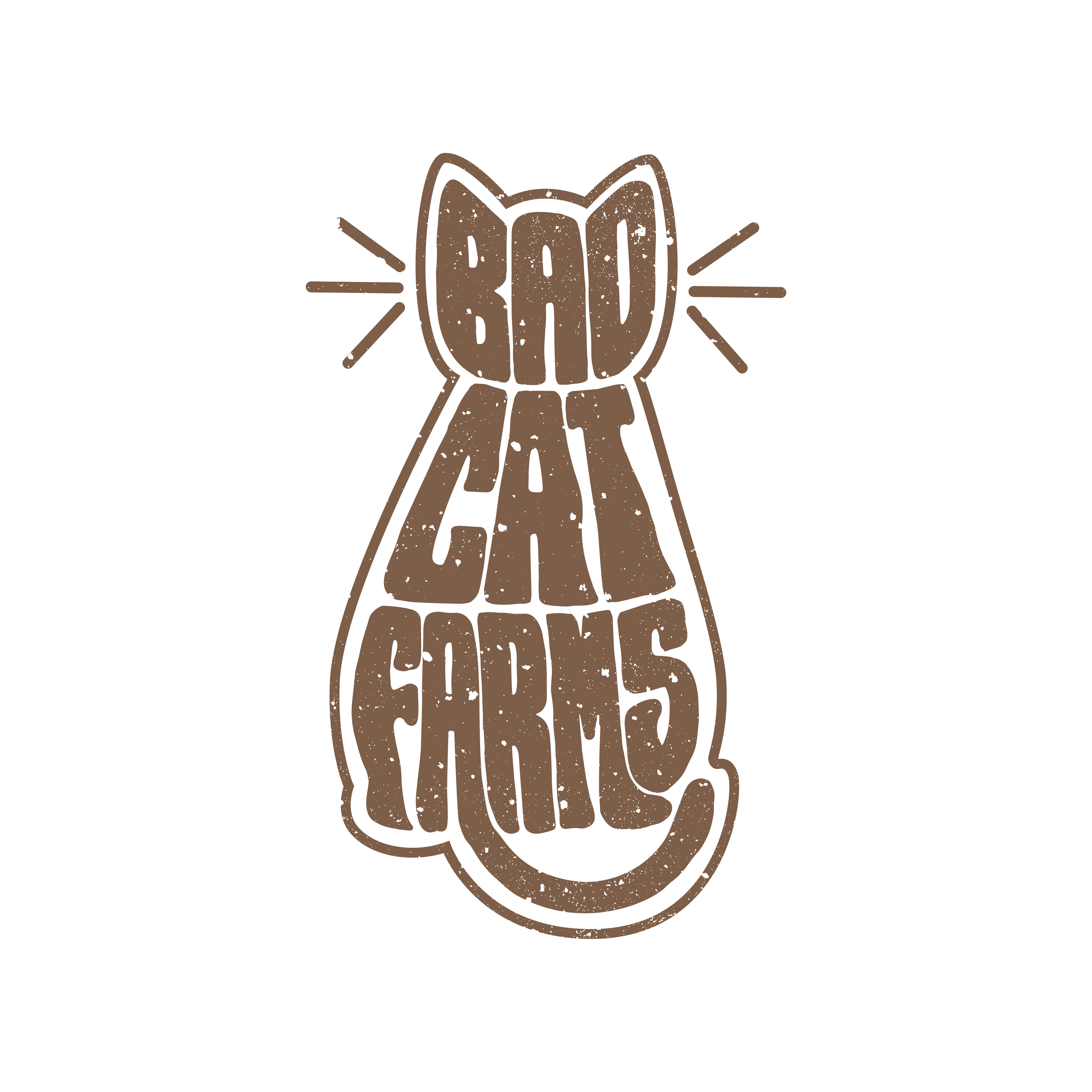 Custom Logo - Bad Cat Farms branding branding kit business logo cat company logo custom logo custom typography farm logo forestry logo graphic desginer hand drawn handlettering lettering lettering artist logo logo design logotype typography unique logo