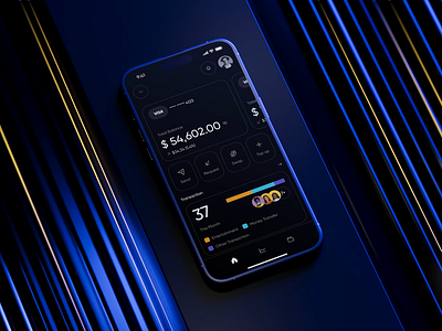 Finance Banking App - Mobile App Design 3d mockup ai app app design cinema 4d dark mode design digital banking finance fintech interaction invest ios mobile online banking ui ux wallet