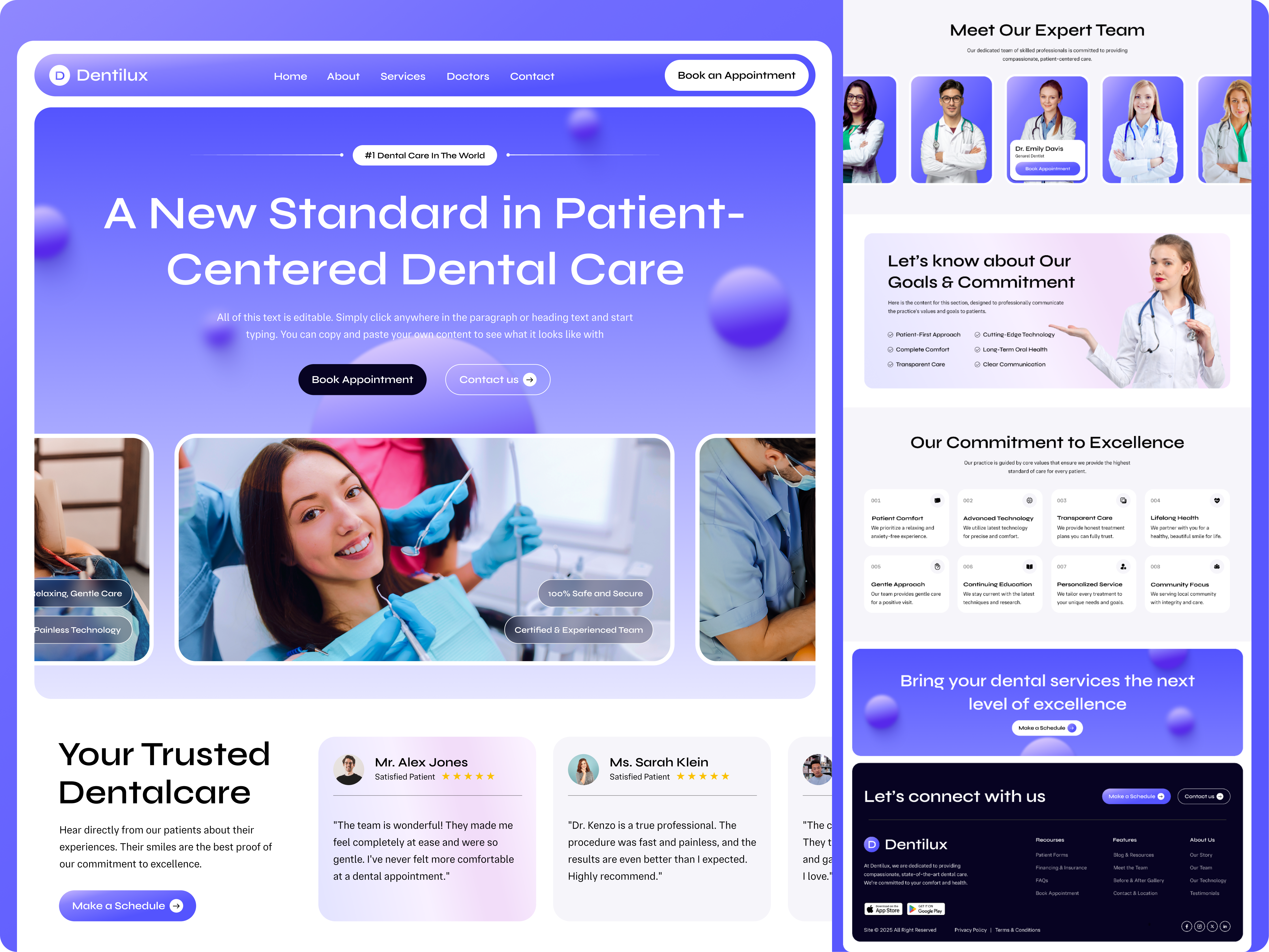 Website UI/UX Design for Dental Care - Dentilux branding clean website clinic website dental care dental care webiste dental website dentist dentist webiste dentistry figma halthcare healthcare website medical website modern website ui ux design web design web design inspiration webfolio website website design
