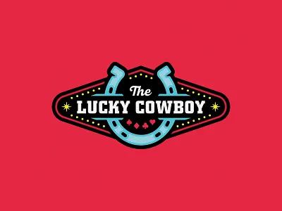 The Lucky Cowboy option cowboy gambling game horseshoe las vegas logo
