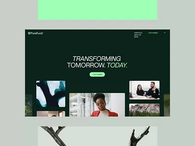 PureFund Ventures - Interactive Website Design 3d animation cgi clean tech corporate website digital experience green tech innovation interactive website investment landing page marketing website modern website sustainability uniko ux venture web design website design