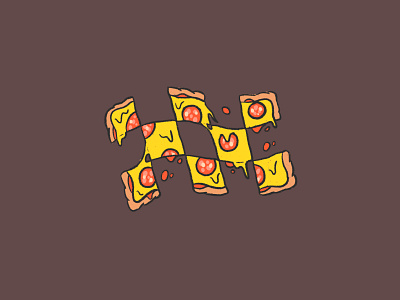 Checkered Pizza checkered fast flag food handmade illustration ipad pizza procreate sketch slice sticker